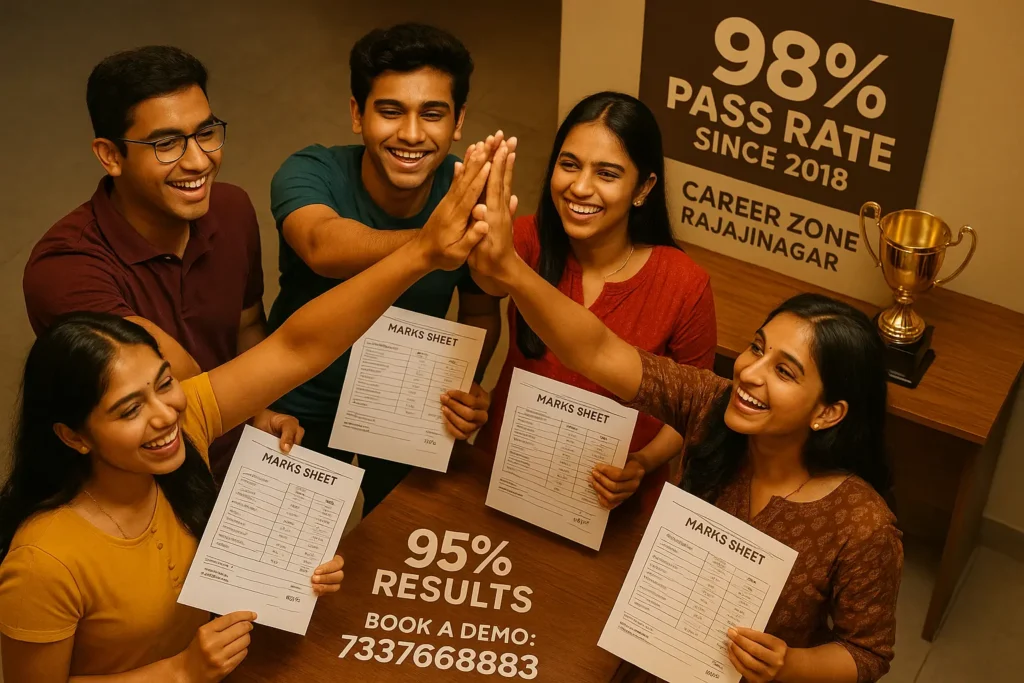 98% PUC pass rate at Commerce Coaching in Bangalore - Career Zone Coaching students